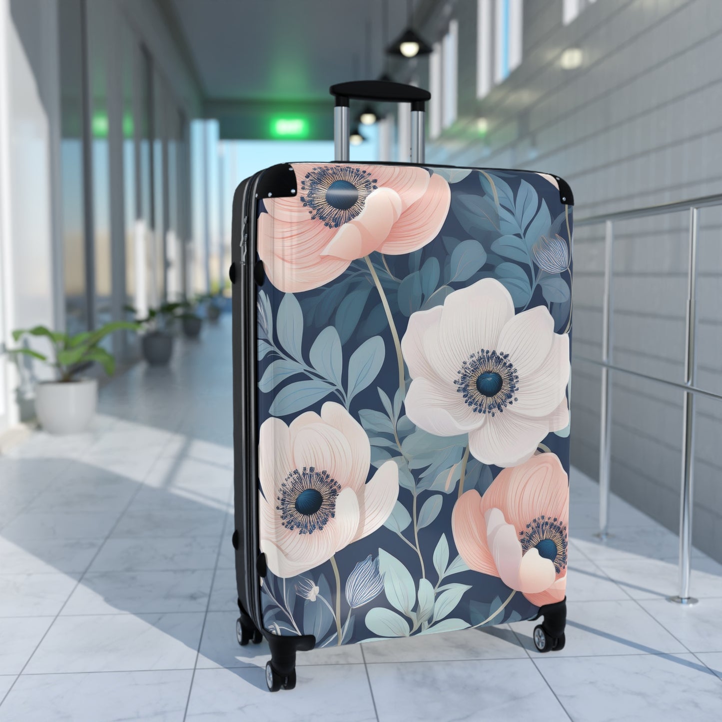 Nature Flowers Floral Pink and White Art Carry-On Suitcase - Stylish Luggage for Travelers