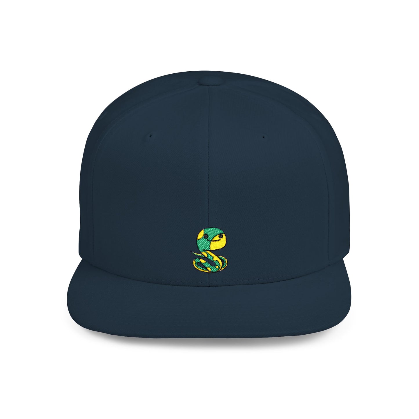 Icons Embroidered Snake Green Yellow Flat Bill Snapback – Lightweight, Custom Fit, Premium Quality