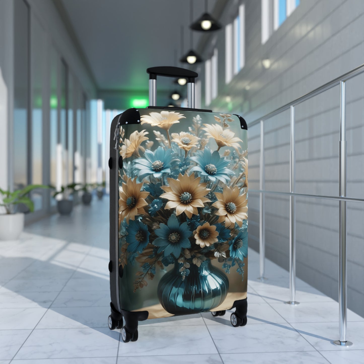 Nature Flowers Floral Vase Carry-On Suitcase - Stylish Luggage for Travelers
