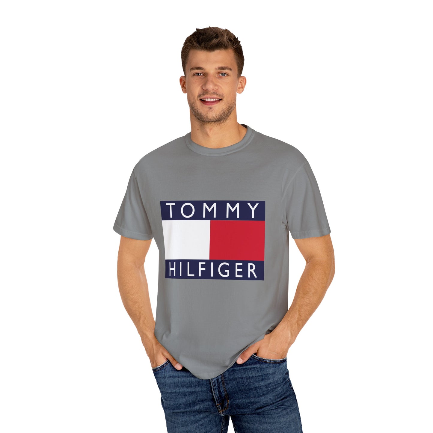 Tommy Hilfiger Garment-Dyed T-Shirt – Premium Cotton Tee for Customization