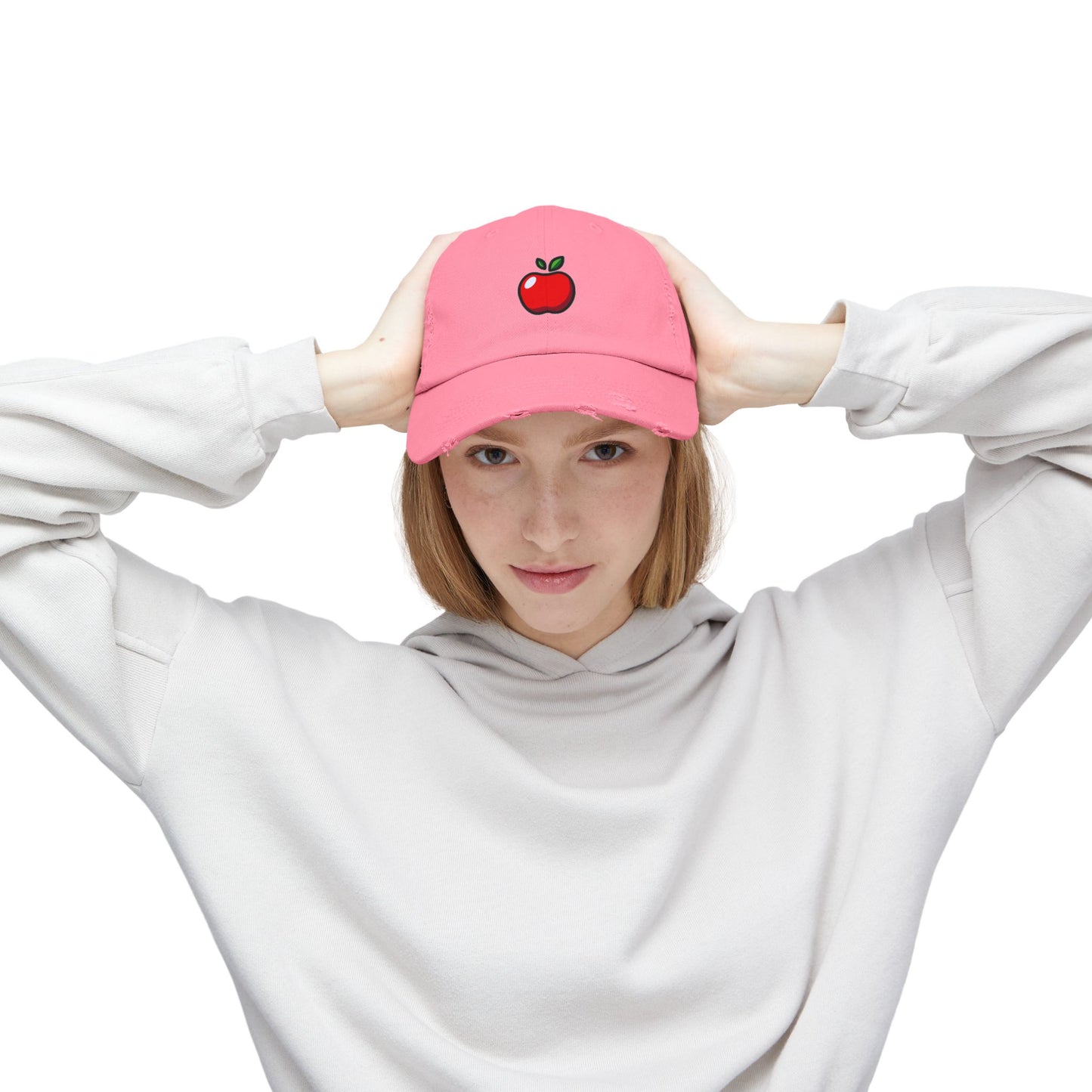 Apple Vintage Distressed Dad Hat Unisex Adjustable Cotton Twill Baseball Cap for Casual Everyday Wear