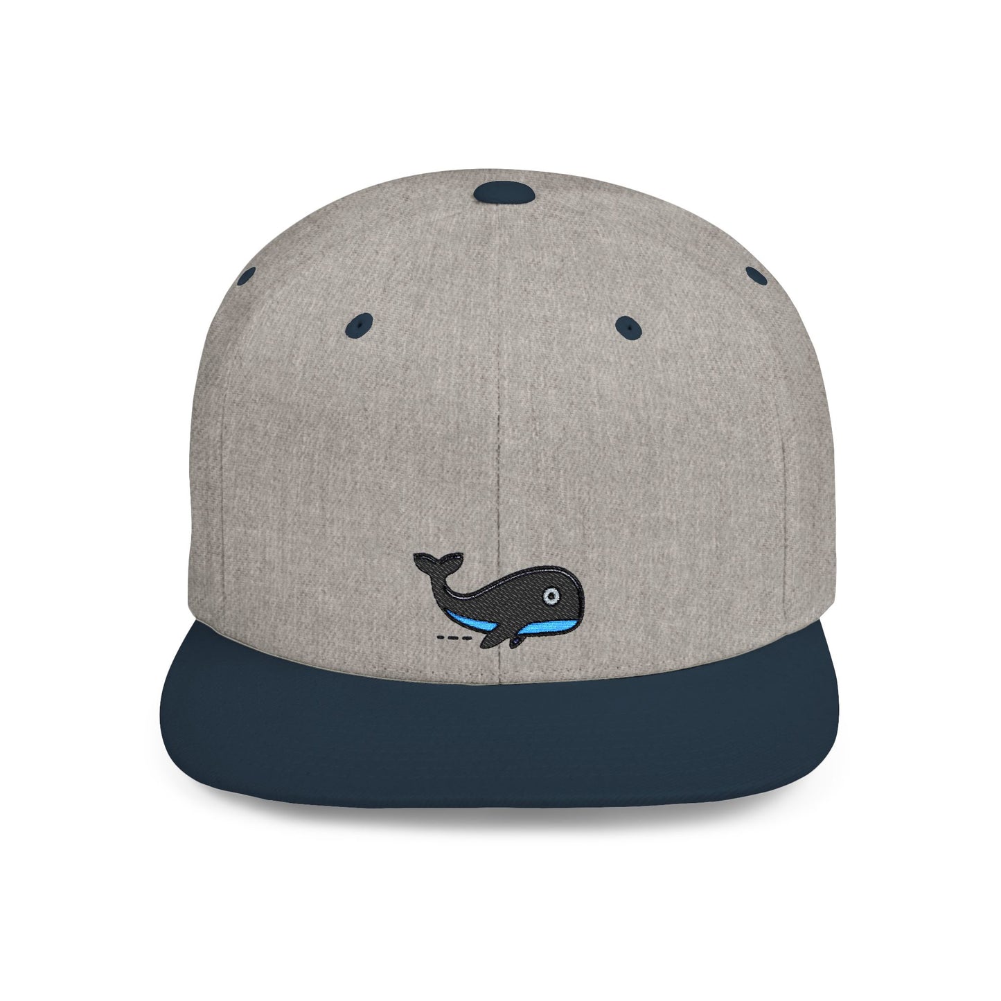Icons Embroidered Whale Flat Bill Snapback – Lightweight, Custom Fit, Premium Quality