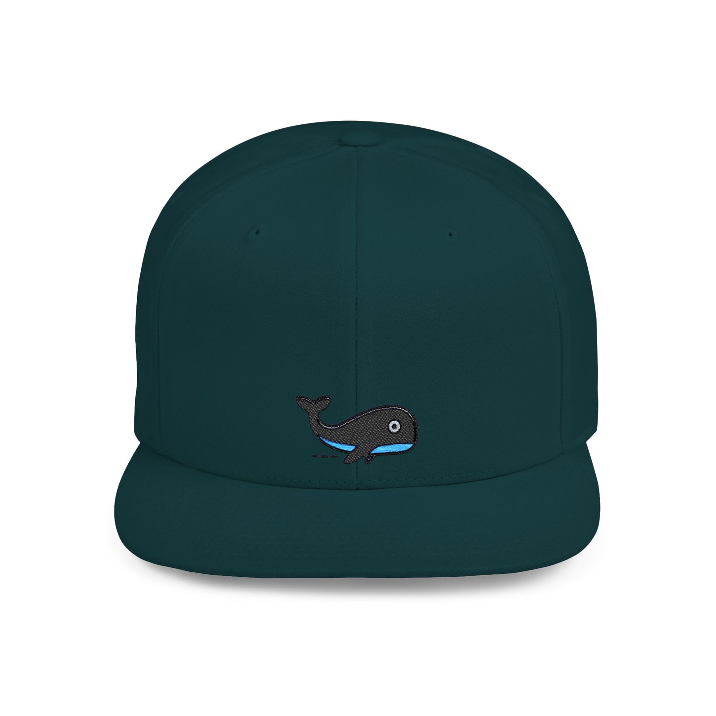 Icons Embroidered Whale Flat Bill Snapback – Lightweight, Custom Fit, Premium Quality