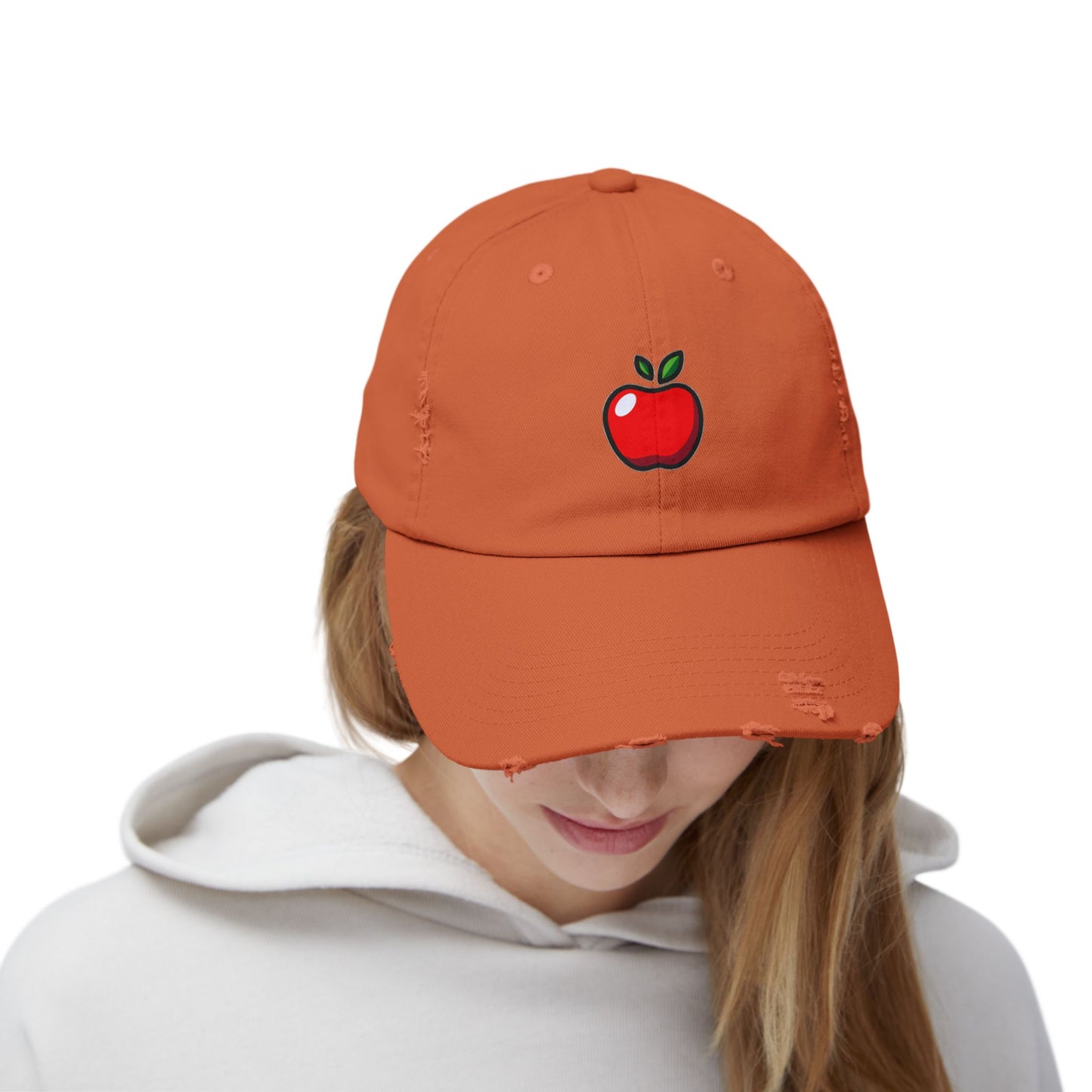 Apple Vintage Distressed Dad Hat Unisex Adjustable Cotton Twill Baseball Cap for Casual Everyday Wear