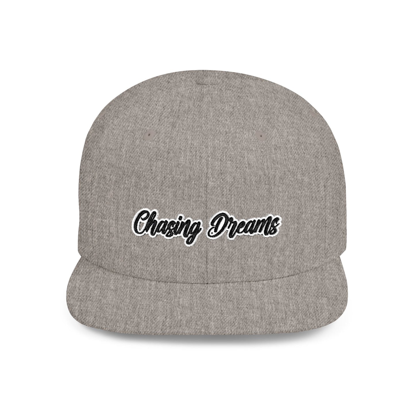 Text Chasing Dreams Flat Bill Snapback – Lightweight, Custom Fit, Premium Quality