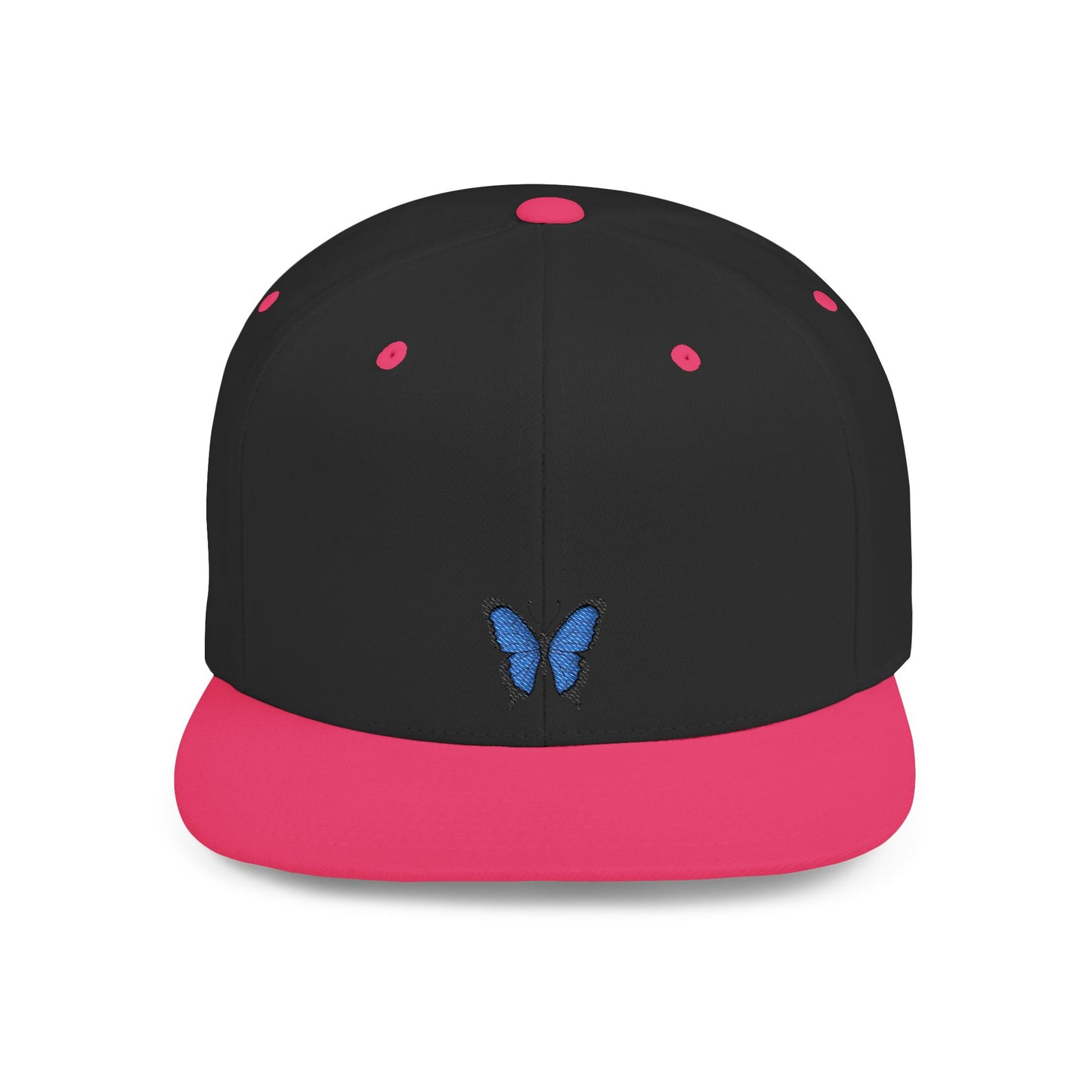 Icons Embroidered Butterfly Flat Bill Snapback – Lightweight, Custom Fit, Premium Quality