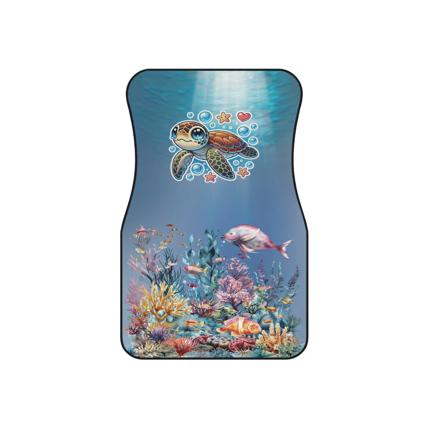 Ocean Cute Turtle Front Car Mats – Durable, Anti-Slip, Easy to Clean, Vibrant Print
