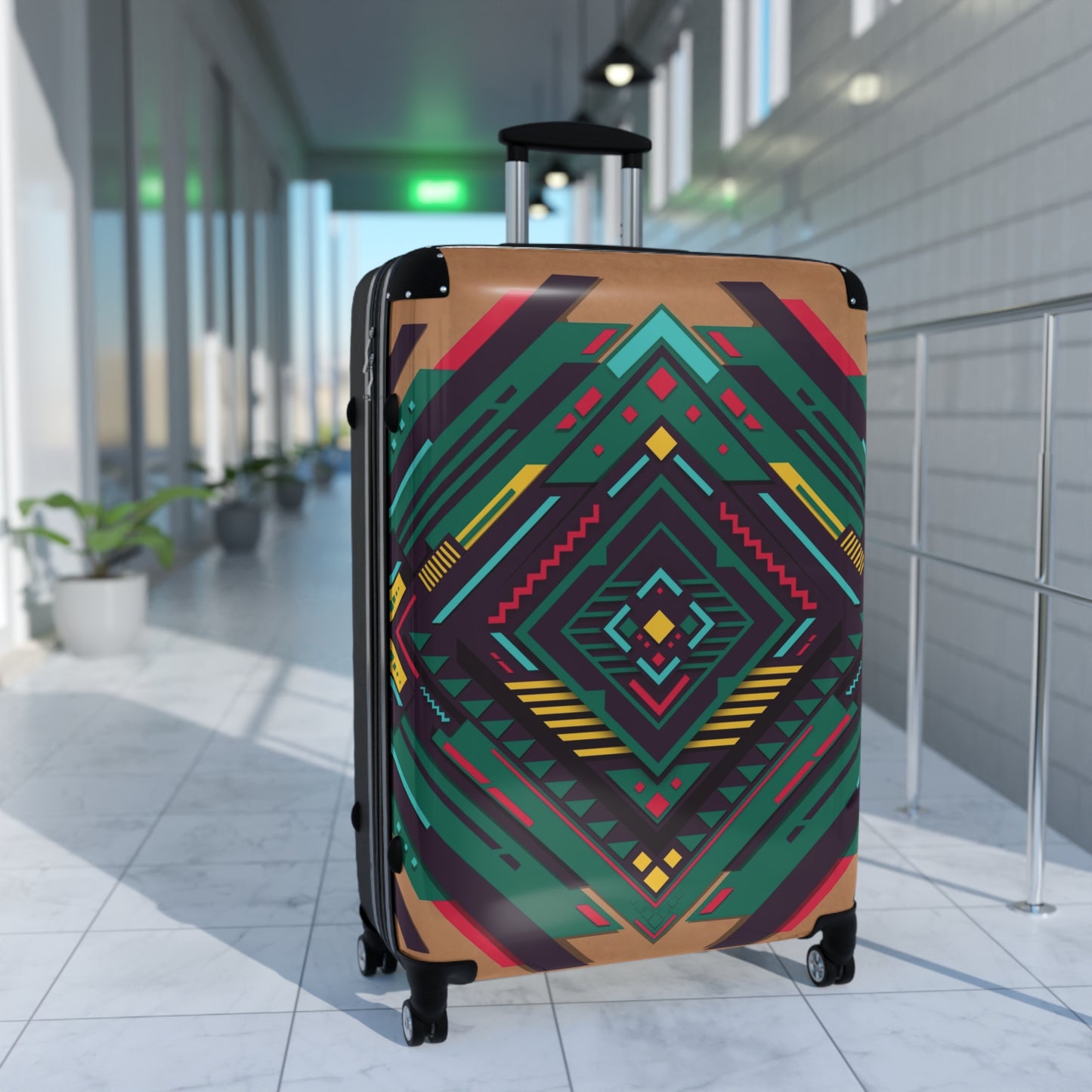 Abstract Geometry Shape Art Carry-On Suitcase - Stylish Luggage for Travelers