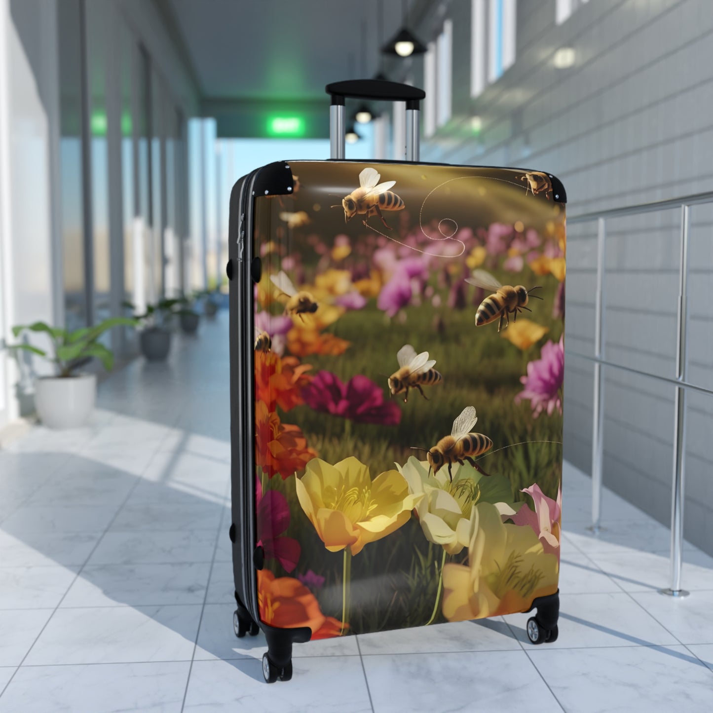 Nature Garden Bees Art Carry-On Suitcase - Stylish Luggage for Travelers