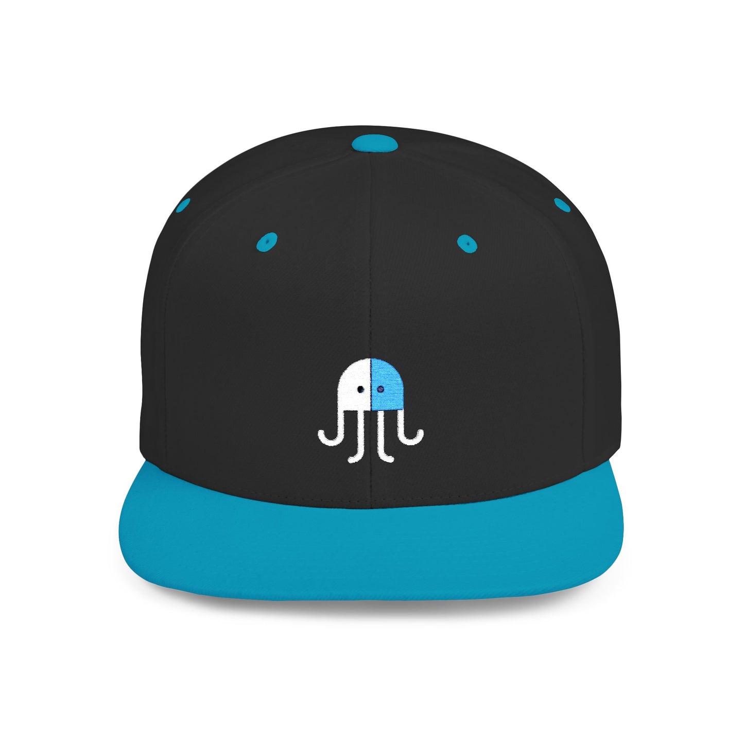 Icons Embroidered Jellyfish Flat Bill Snapback – Lightweight, Custom Fit, Premium Quality