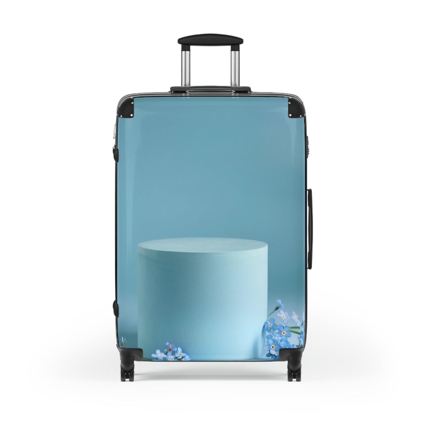 Nature Flowers Floral Blue Pedestal Carry-On Suitcase - Stylish Luggage for Travelers
