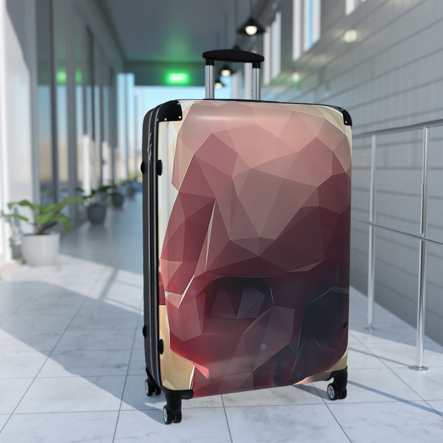 Abstract Skull Digital Art Carry-On Suitcase - Stylish Luggage for Travelers