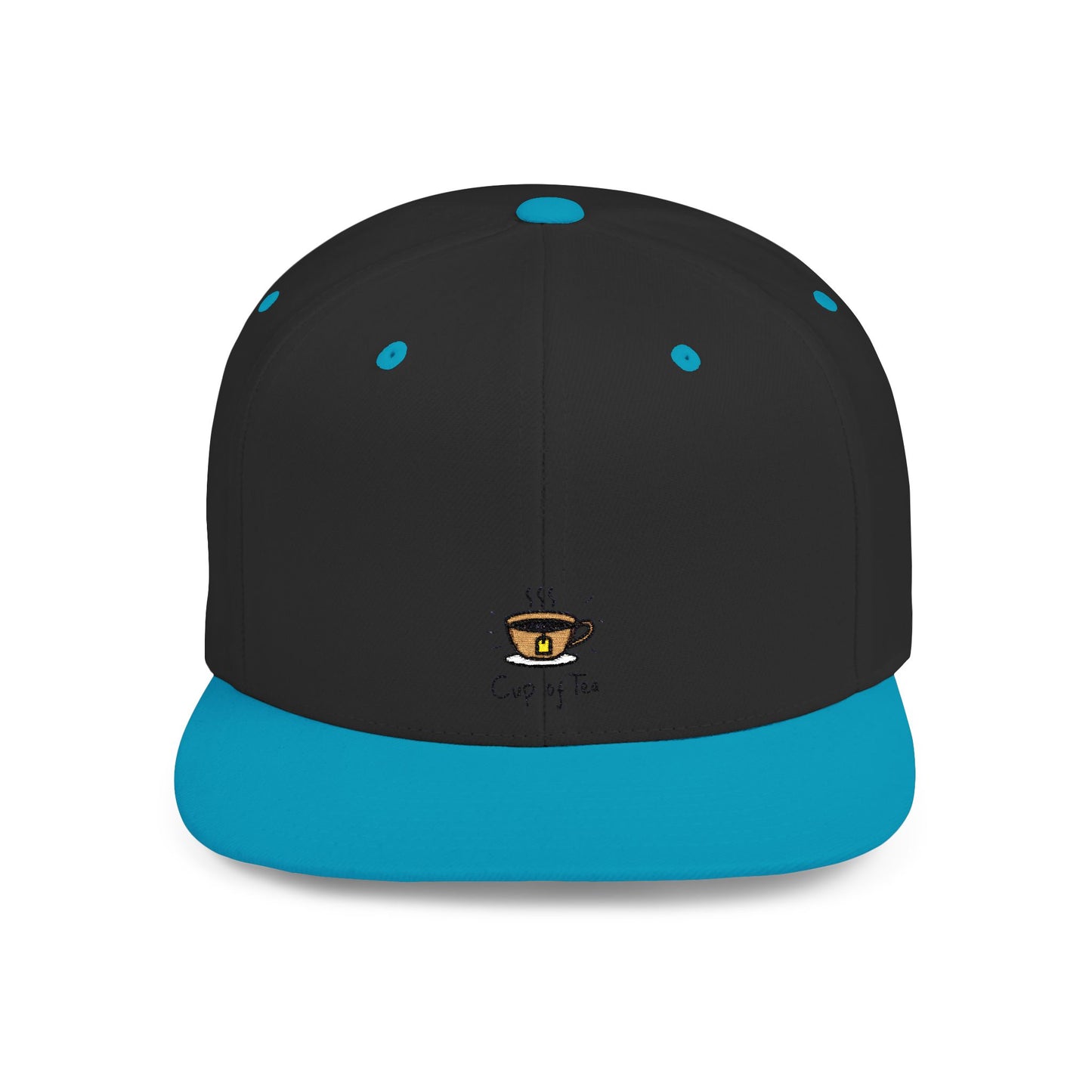 Icons Embroidered Tea Cup Flat Bill Snapback – Lightweight, Custom Fit, Premium Quality