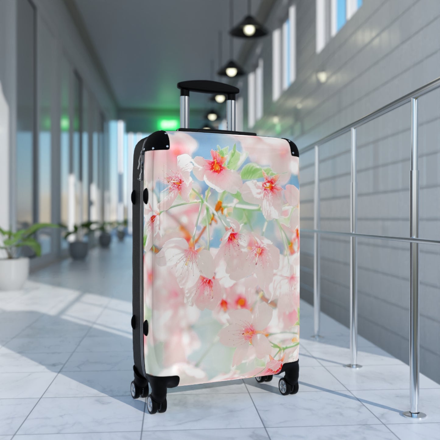 Nature Flowers Floral Red and Pink Blossom Art Carry-On Suitcase - Stylish Luggage for Travelers