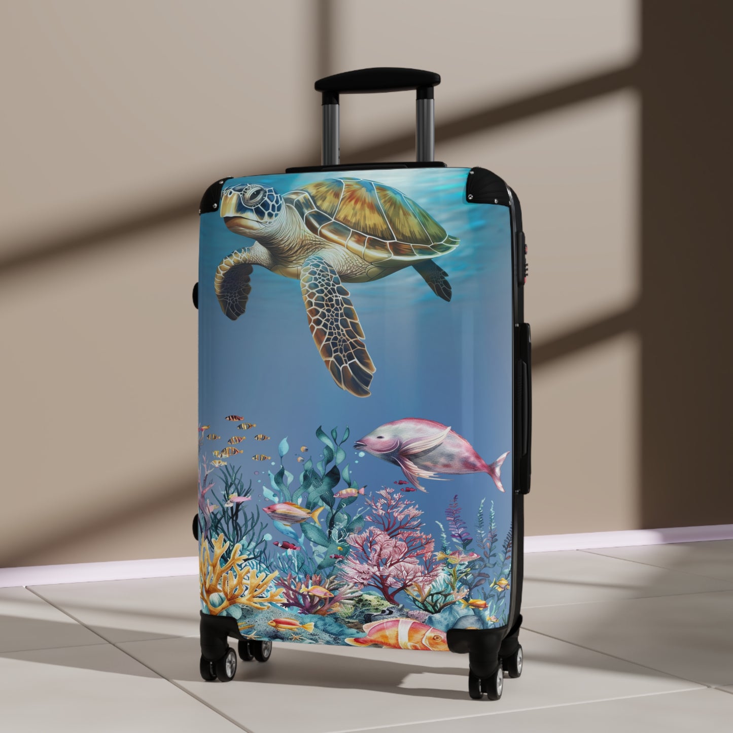 Nature Ocean Sea Turtle Art Carry-On Suitcase - Stylish Luggage for Travelers