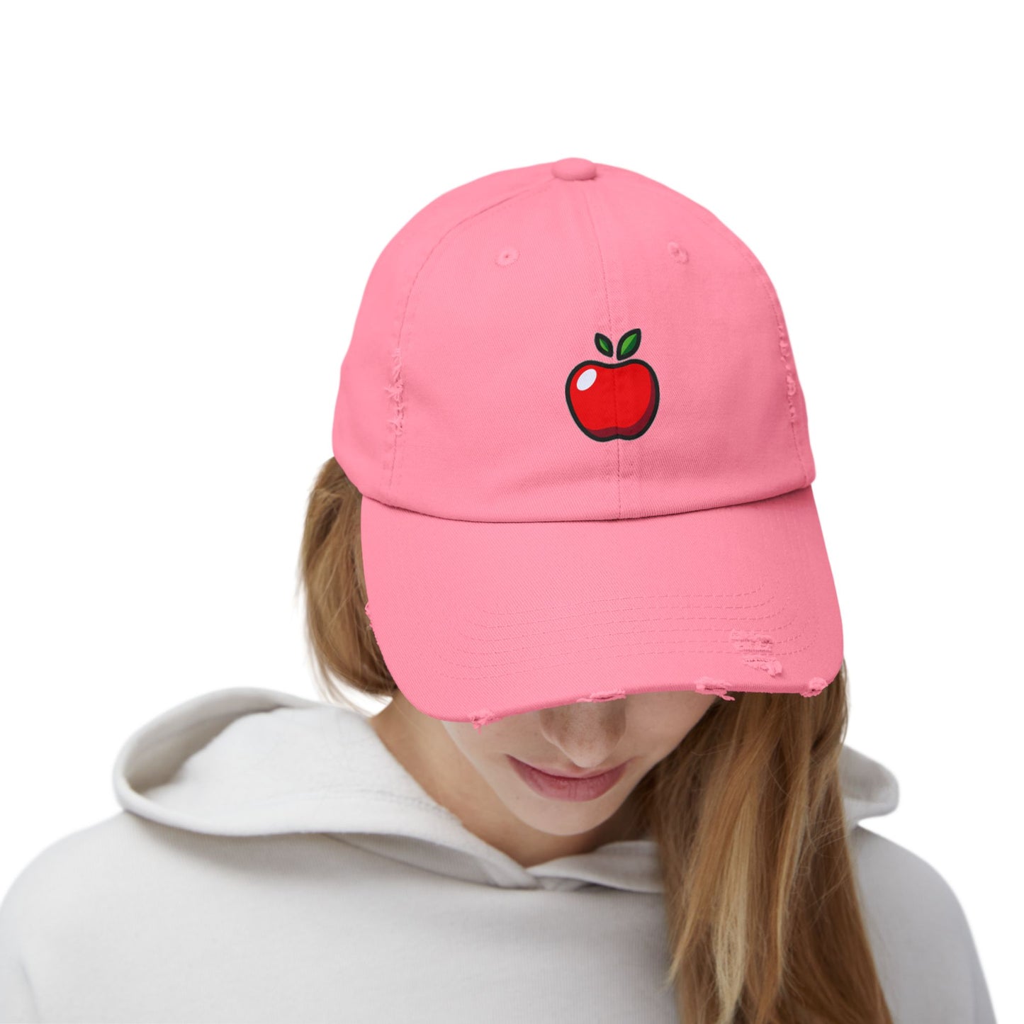 Apple Vintage Distressed Dad Hat Unisex Adjustable Cotton Twill Baseball Cap for Casual Everyday Wear
