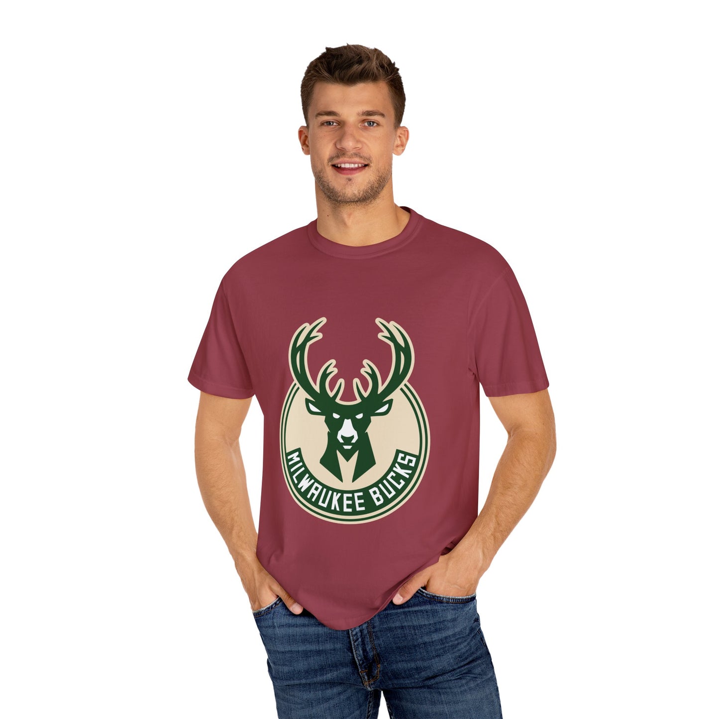 Milwaukee Bucks NBA Garment-Dyed T-Shirt – Premium Cotton Tee for Customization