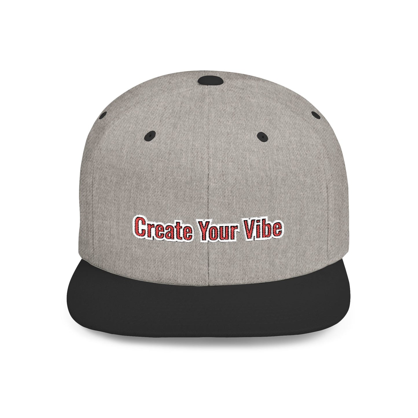 Text Create Your Vibe Flat Bill Snapback – Lightweight, Custom Fit, Premium Quality