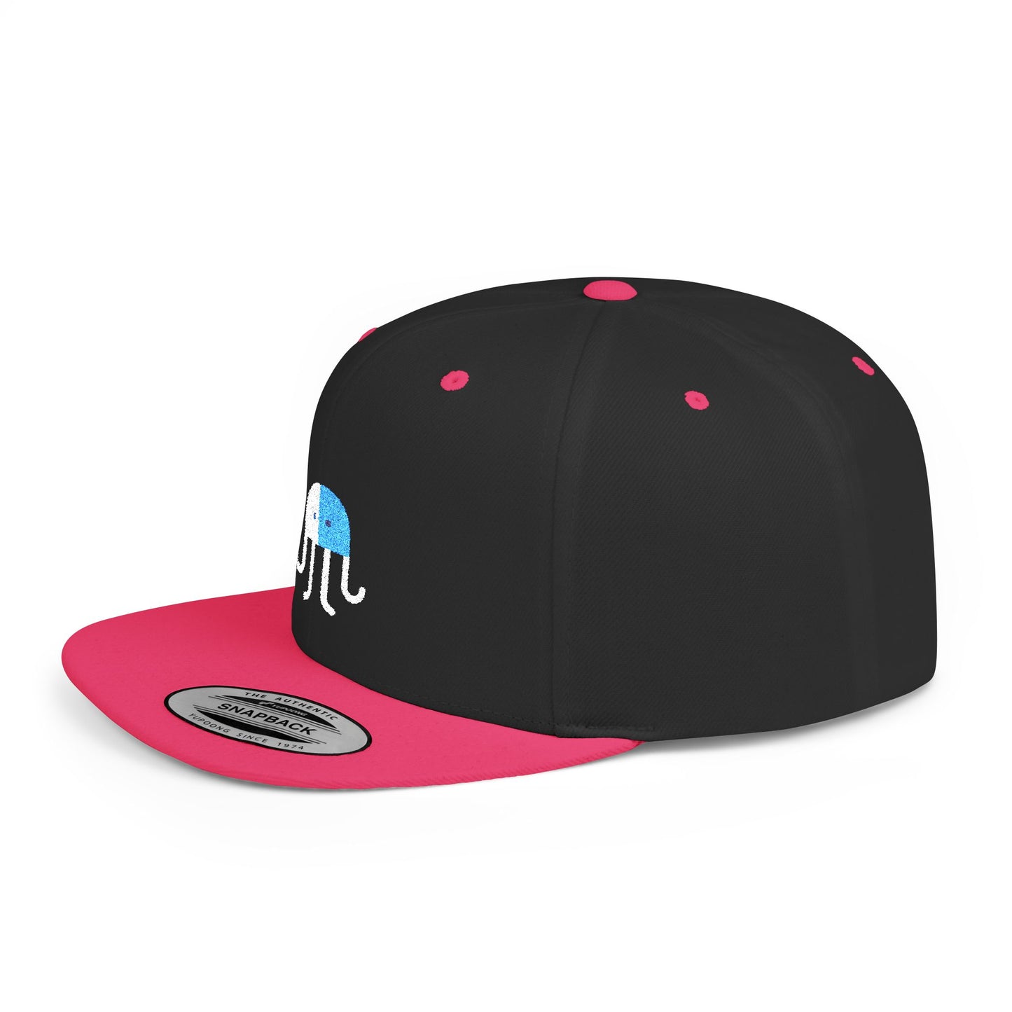 Icons Embroidered Jellyfish Flat Bill Snapback – Lightweight, Custom Fit, Premium Quality