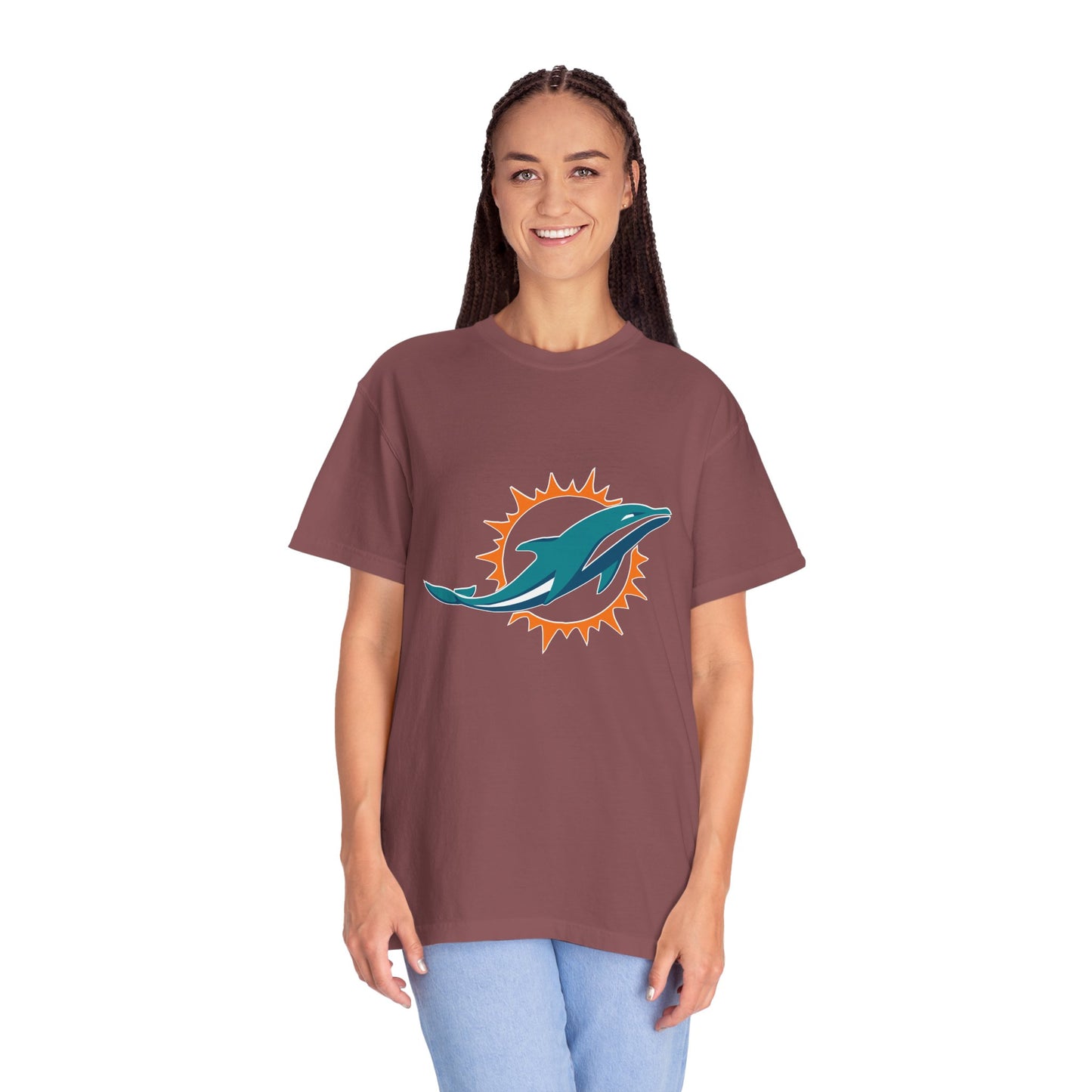Miami Dolphins Football Merchandise Garment-Dyed T-Shirt – Premium Cotton Tee for Customization