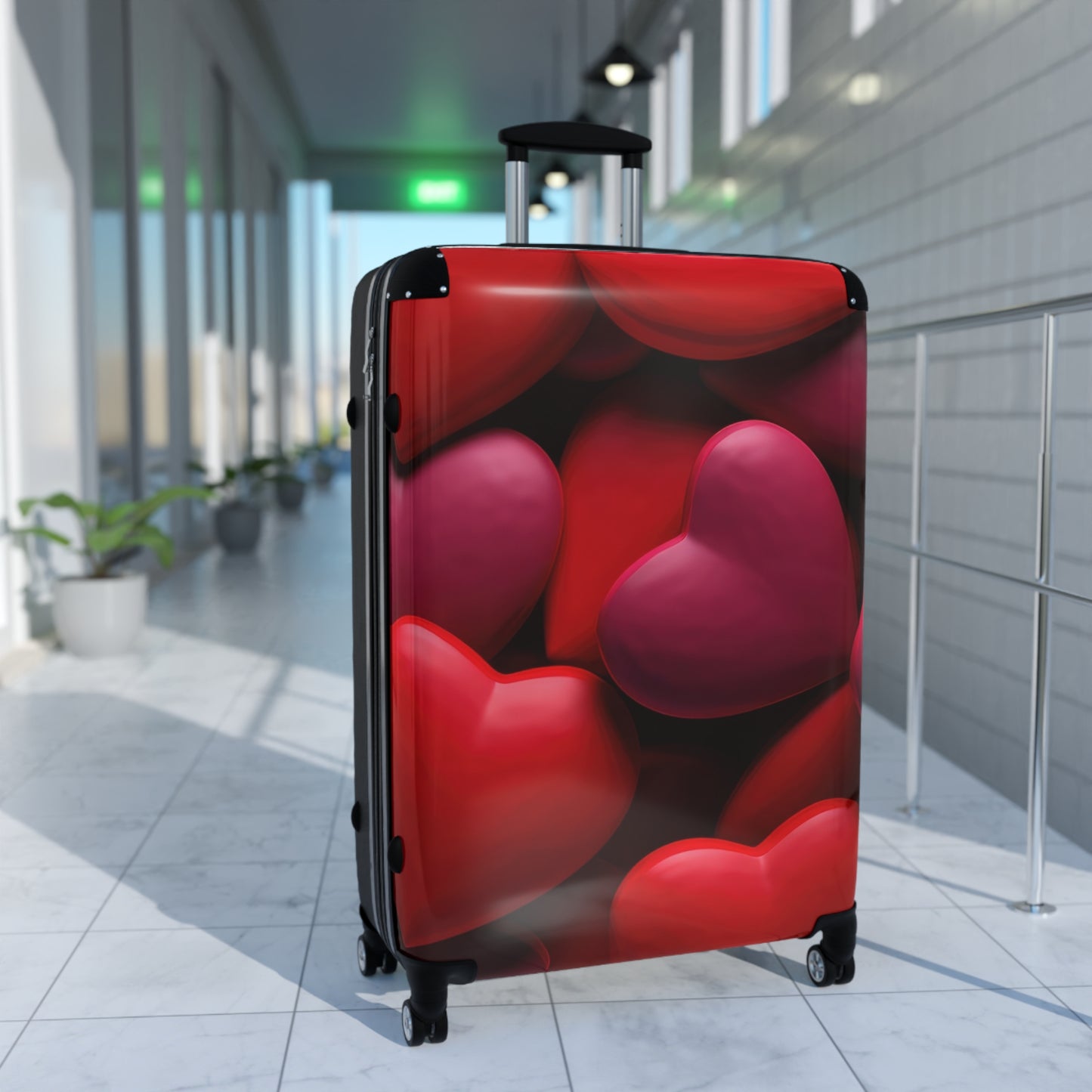 Love Red Hearts Art Carry-On Suitcase - Stylish Luggage for Travelers