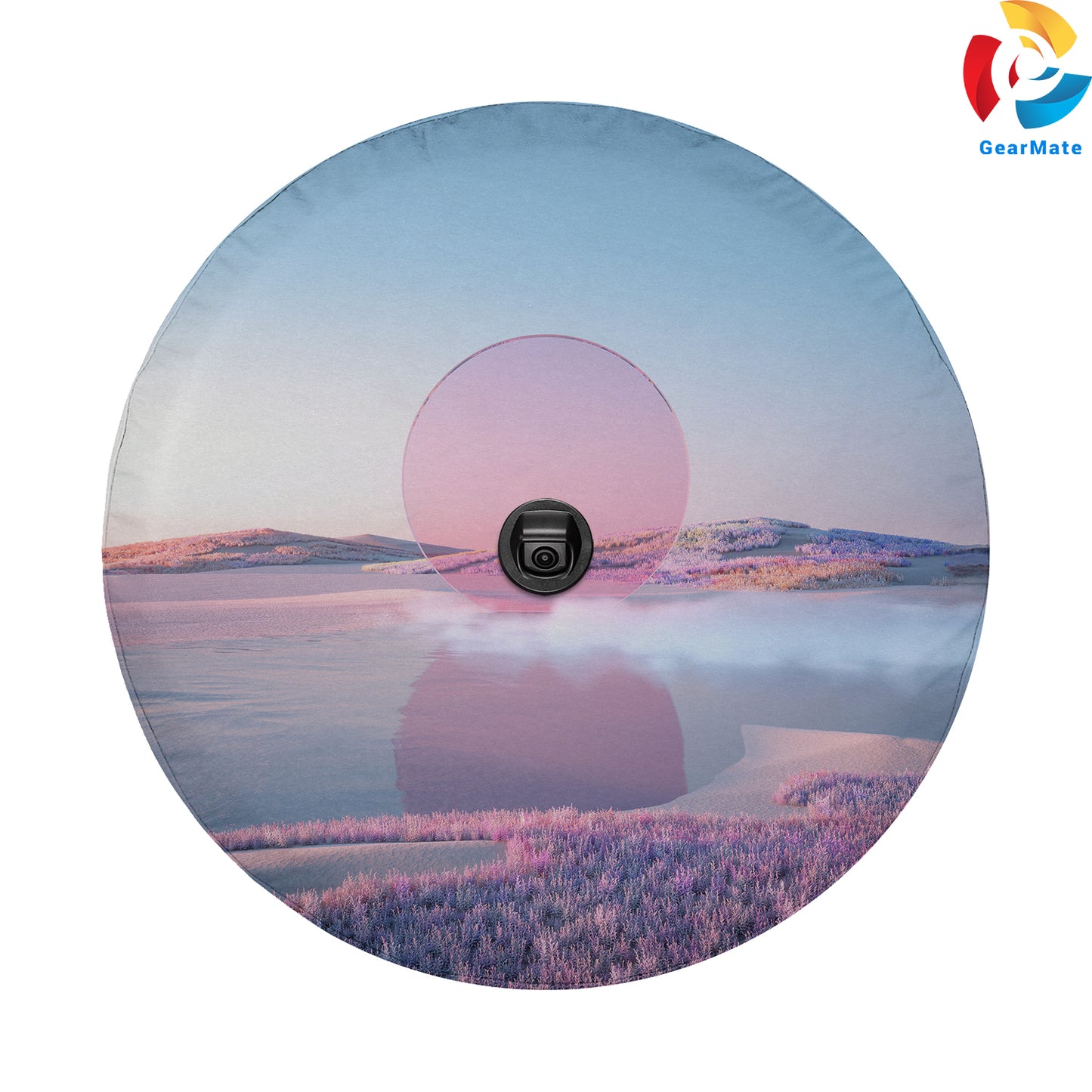 Sunset Tides Wave Spare Tire Cover – Premium Waterproof UV Resistant Protector