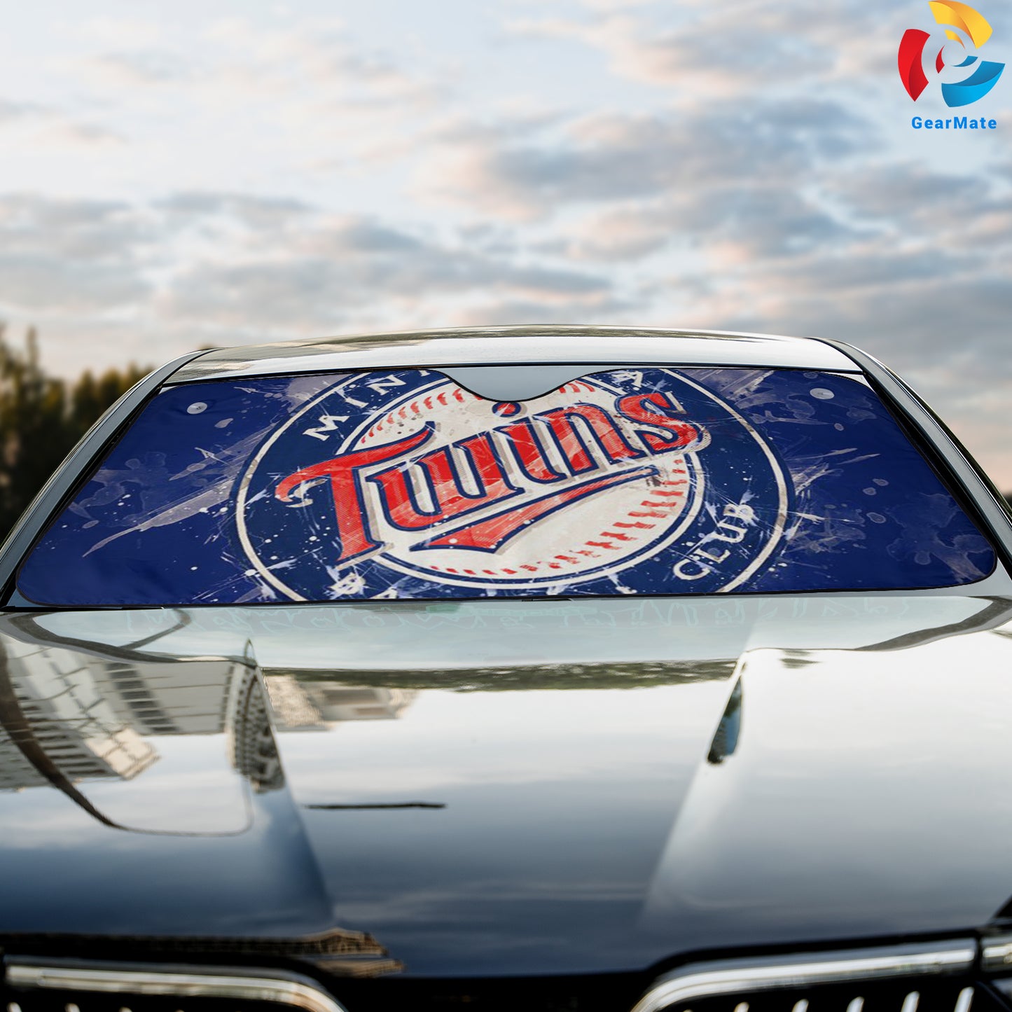 Minnesota Twins MLB Baseball Painting Style Reflective Car Sunshade – Premium Heat & UV Protection, Universal Fit