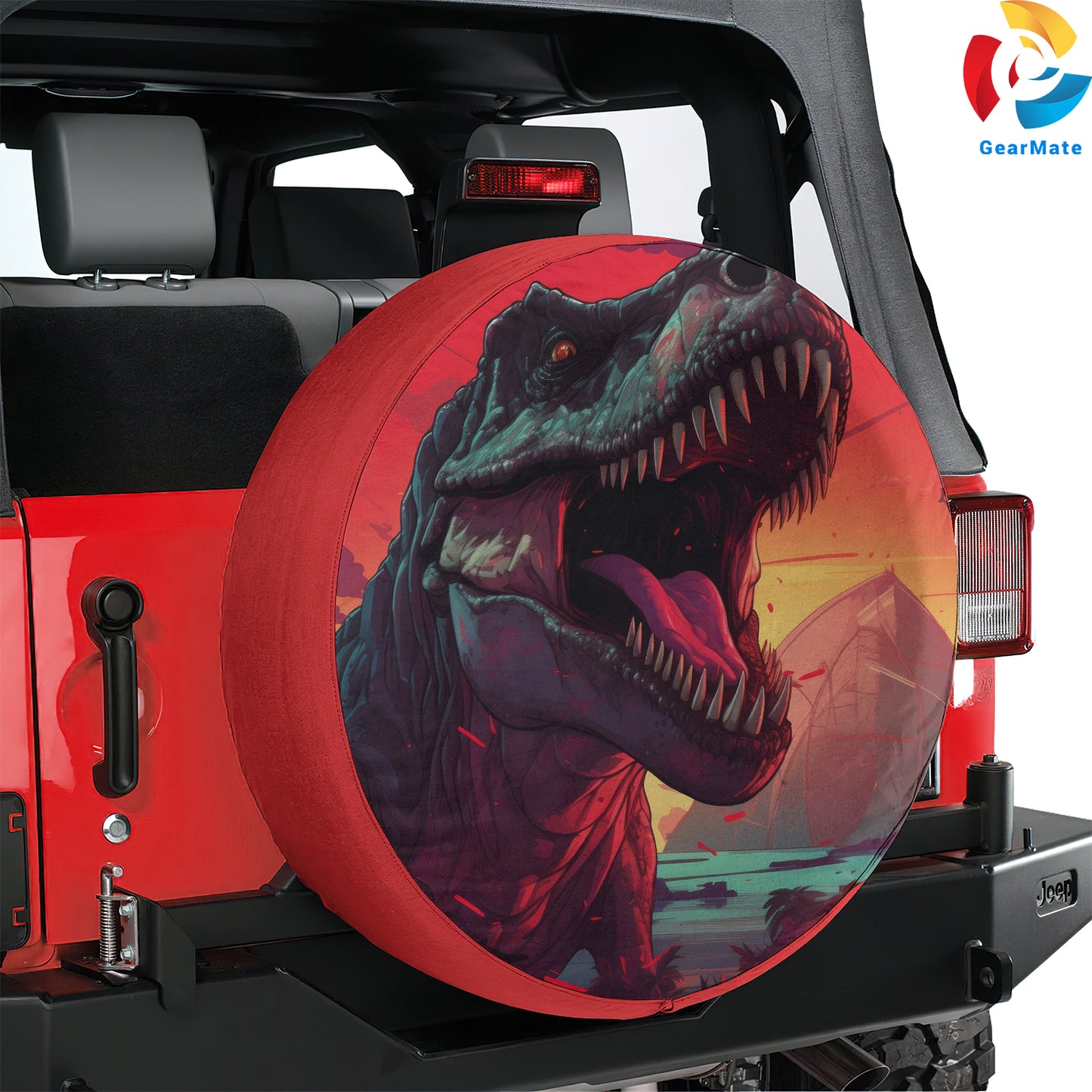 Dinosaur Digital Spare Tire Cover – Premium Waterproof UV Resistant Protector