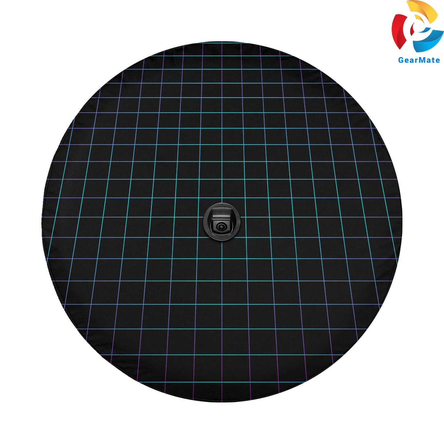 Grid Black Background Spare Tire Cover – Premium Waterproof UV Resistant Protector
