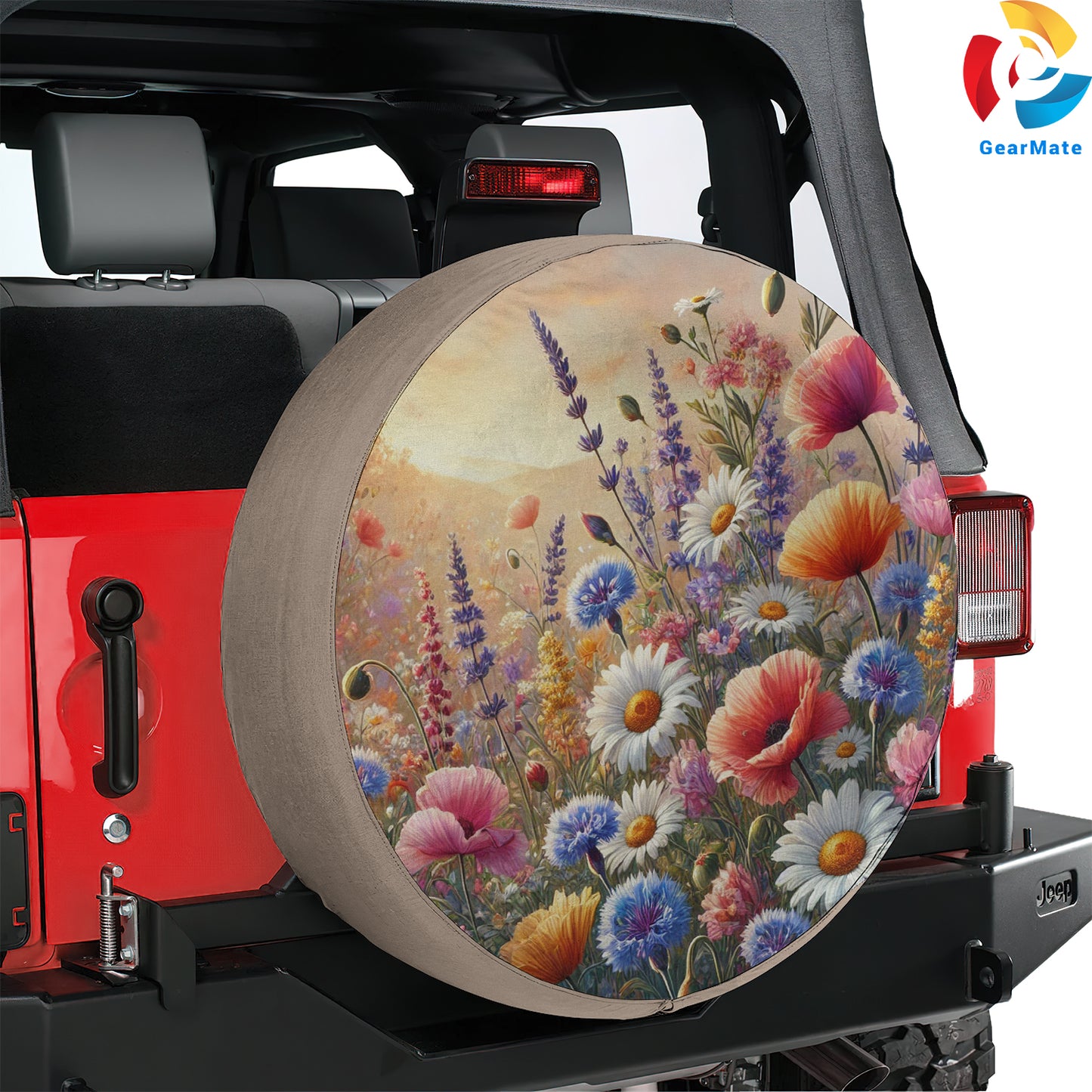 Wild Flowers Spare Tire Cover – Premium Waterproof UV Resistant Protector