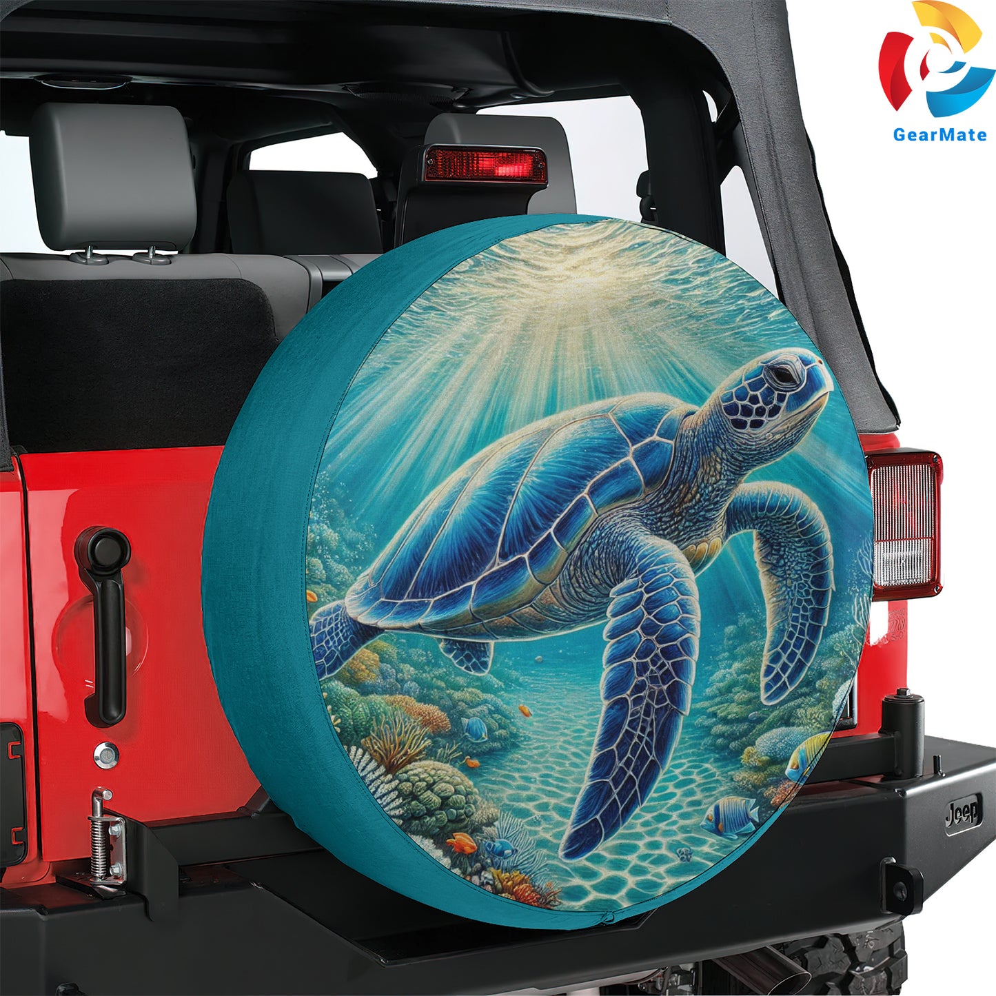 Ocean Blue Sea Turtle Spare Tire Cover – Premium Waterproof UV Resistant Protector