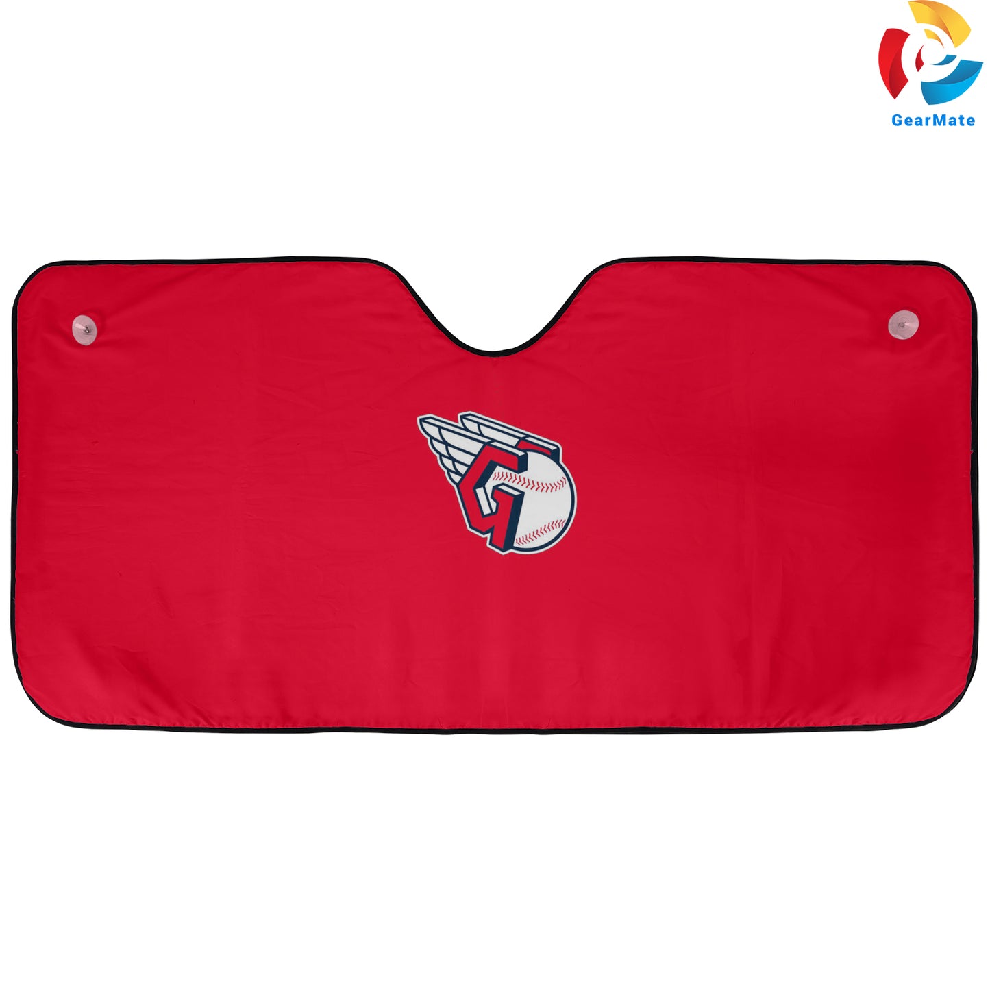 Cleveland Guardians MLB Baseball Team Logo Red Background Reflective Car Sunshade – Premium Heat & UV Protection, Universal Fit