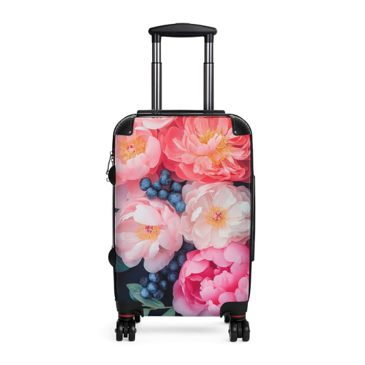 Nature Flowers Floral Pink and Red Painting Art Carry-On Suitcase - Stylish Luggage for Travelers