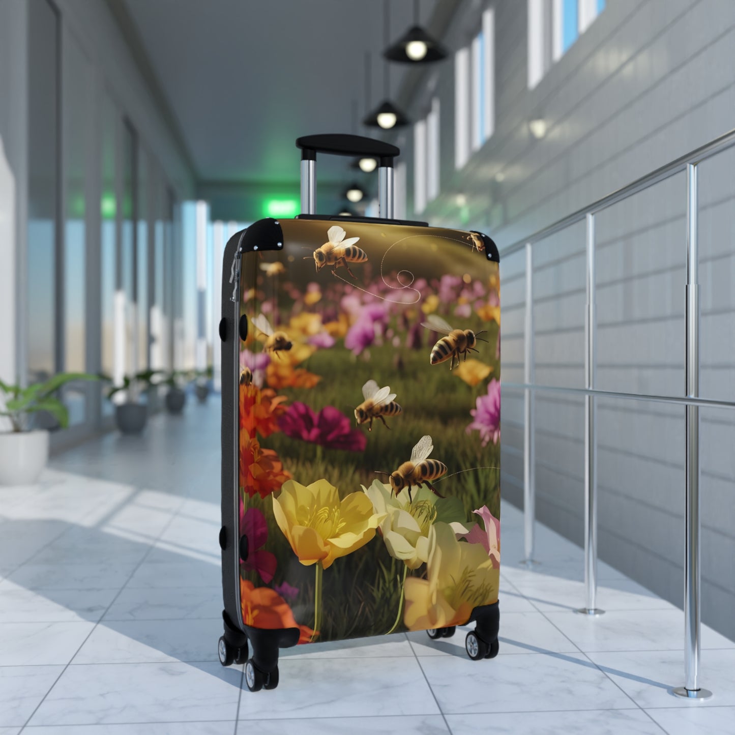 Nature Garden Bees Art Carry-On Suitcase - Stylish Luggage for Travelers