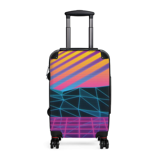 Abstract Neon Sunset Art Carry-On Suitcase - Stylish Luggage for Travelers