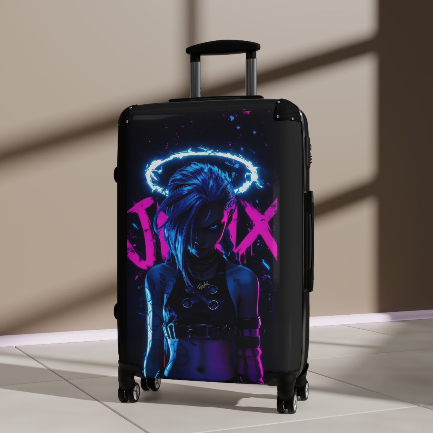 Video Games Jinx Neon League of Legends Carry-On Suitcase - Stylish Luggage for Travelers