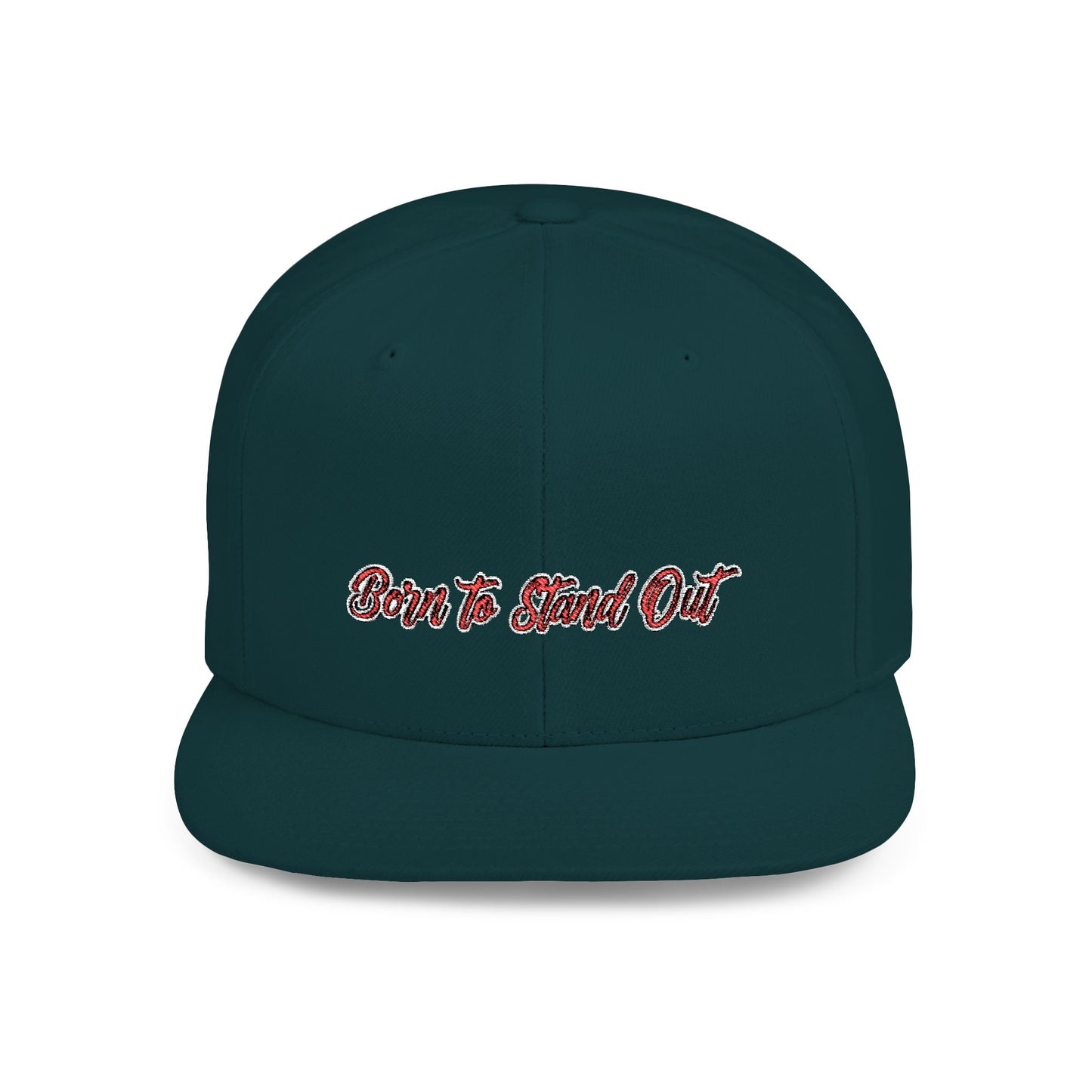 Text Born To Stand Out Flat Bill Snapback – Lightweight, Custom Fit, Premium Quality