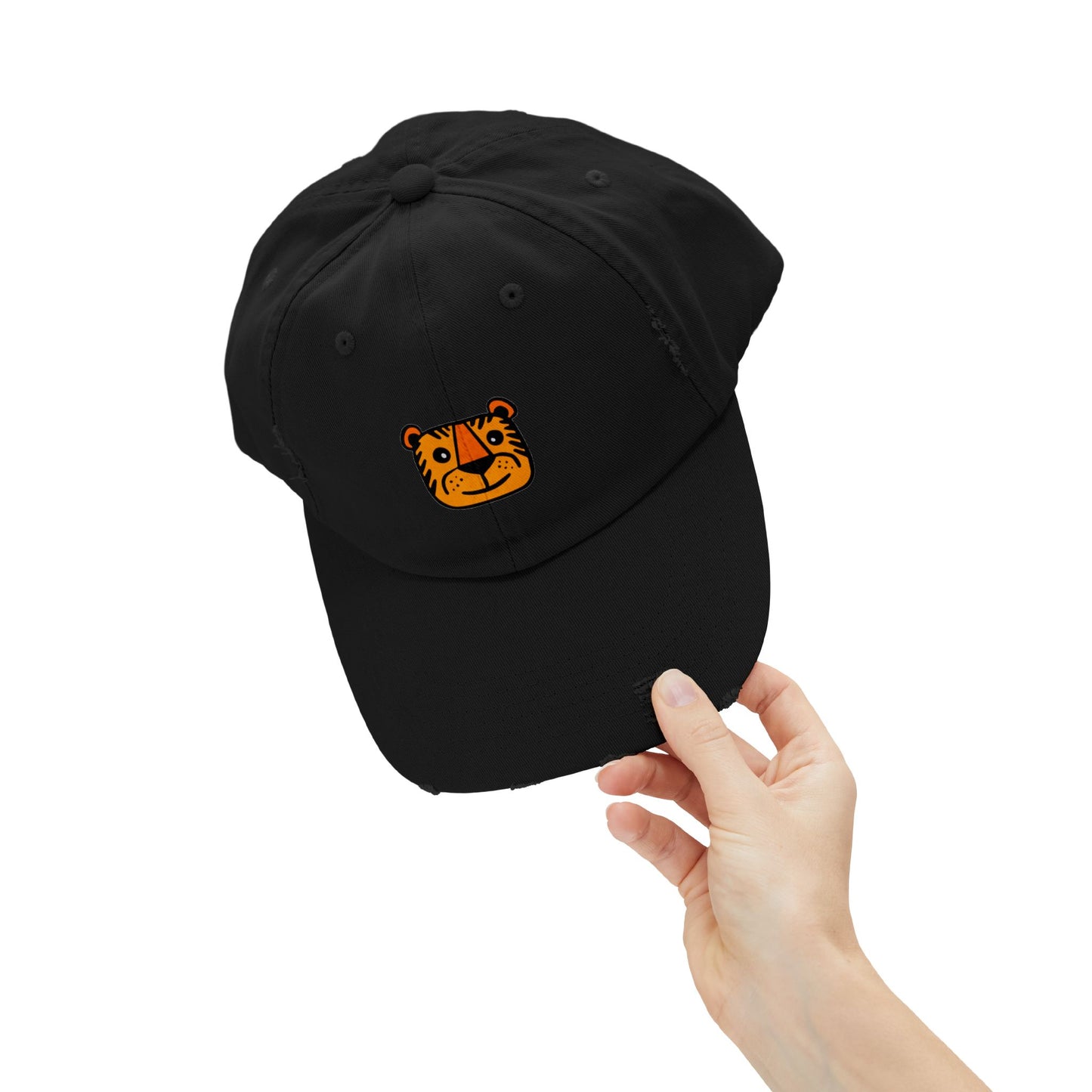 Tiger Vintage Distressed Dad Hat Unisex Adjustable Cotton Twill Baseball Cap for Casual Everyday Wear