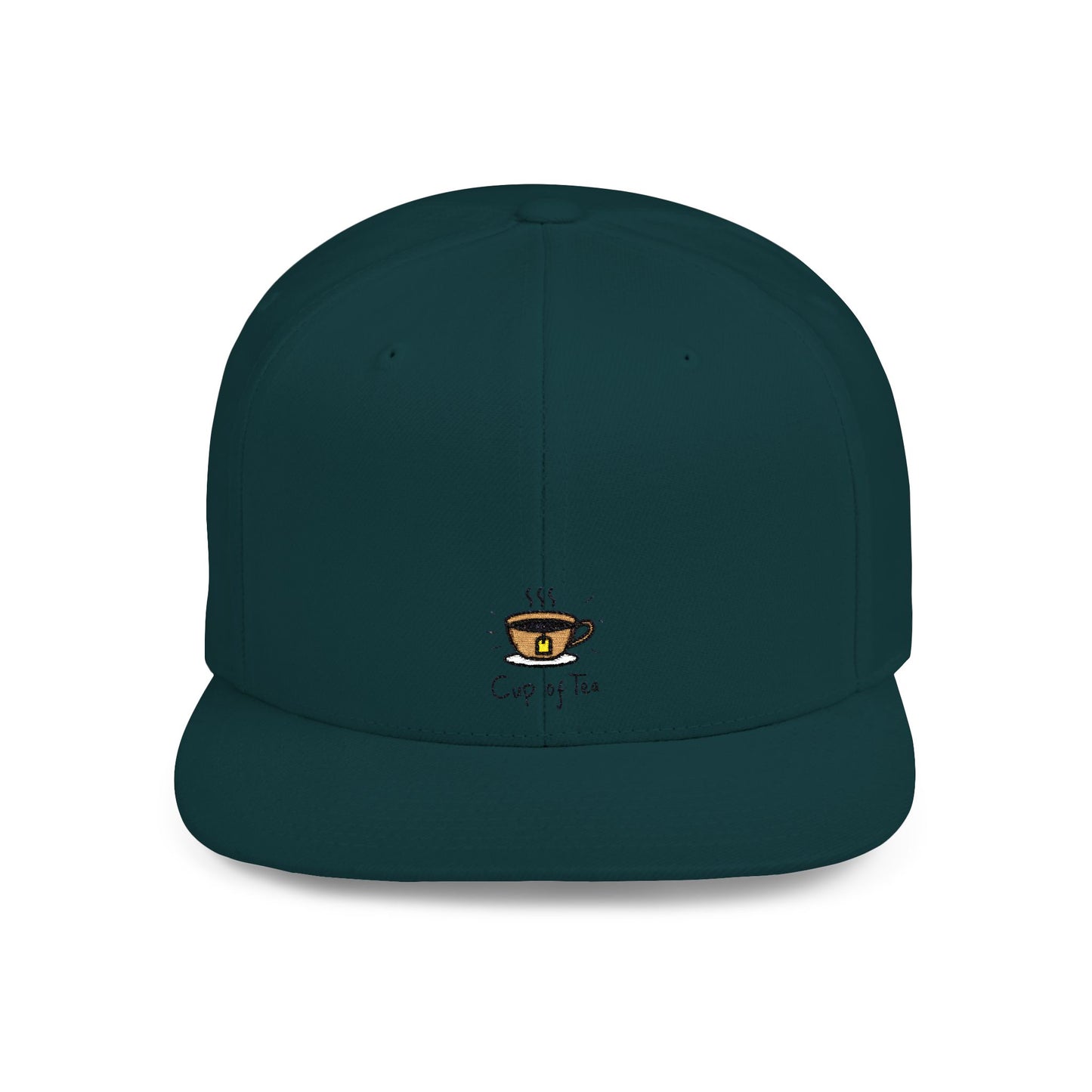 Icons Embroidered Tea Cup Flat Bill Snapback – Lightweight, Custom Fit, Premium Quality