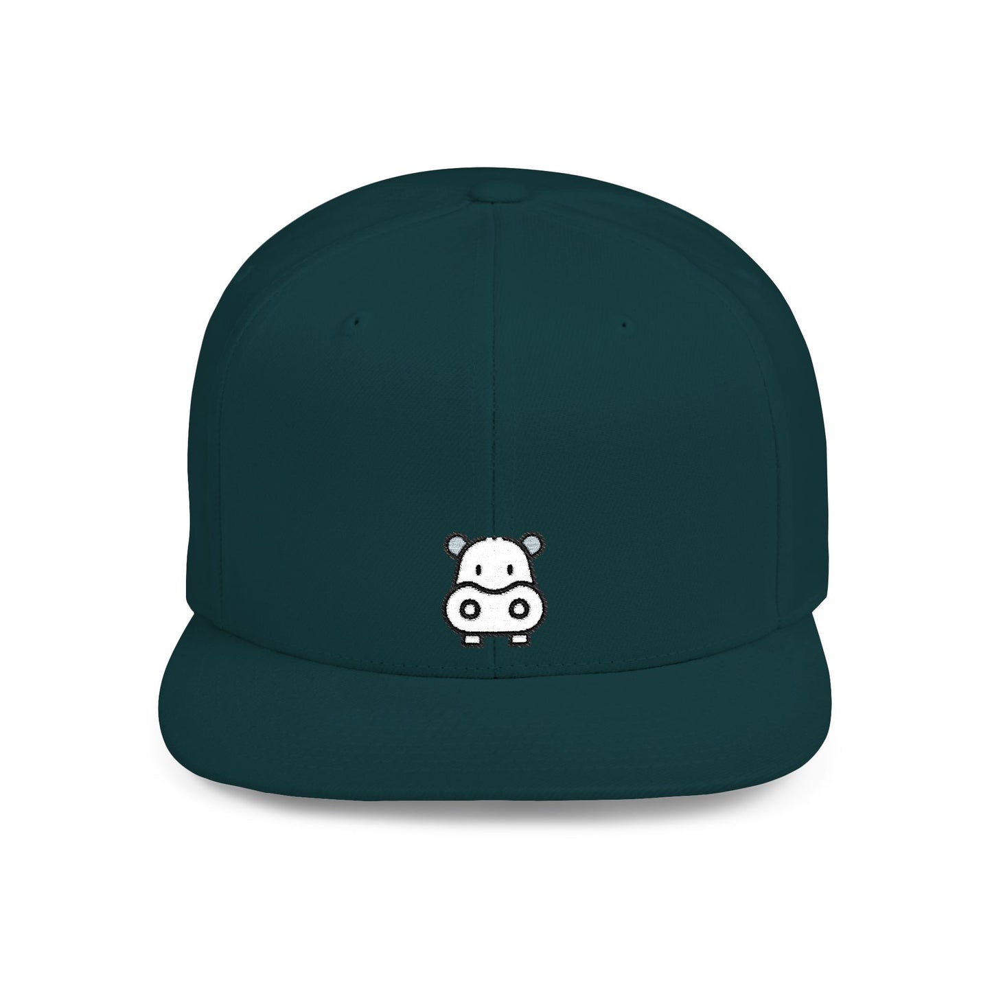 Icons Embroidered Hippopotamus Flat Bill Snapback – Lightweight, Custom Fit, Premium Quality