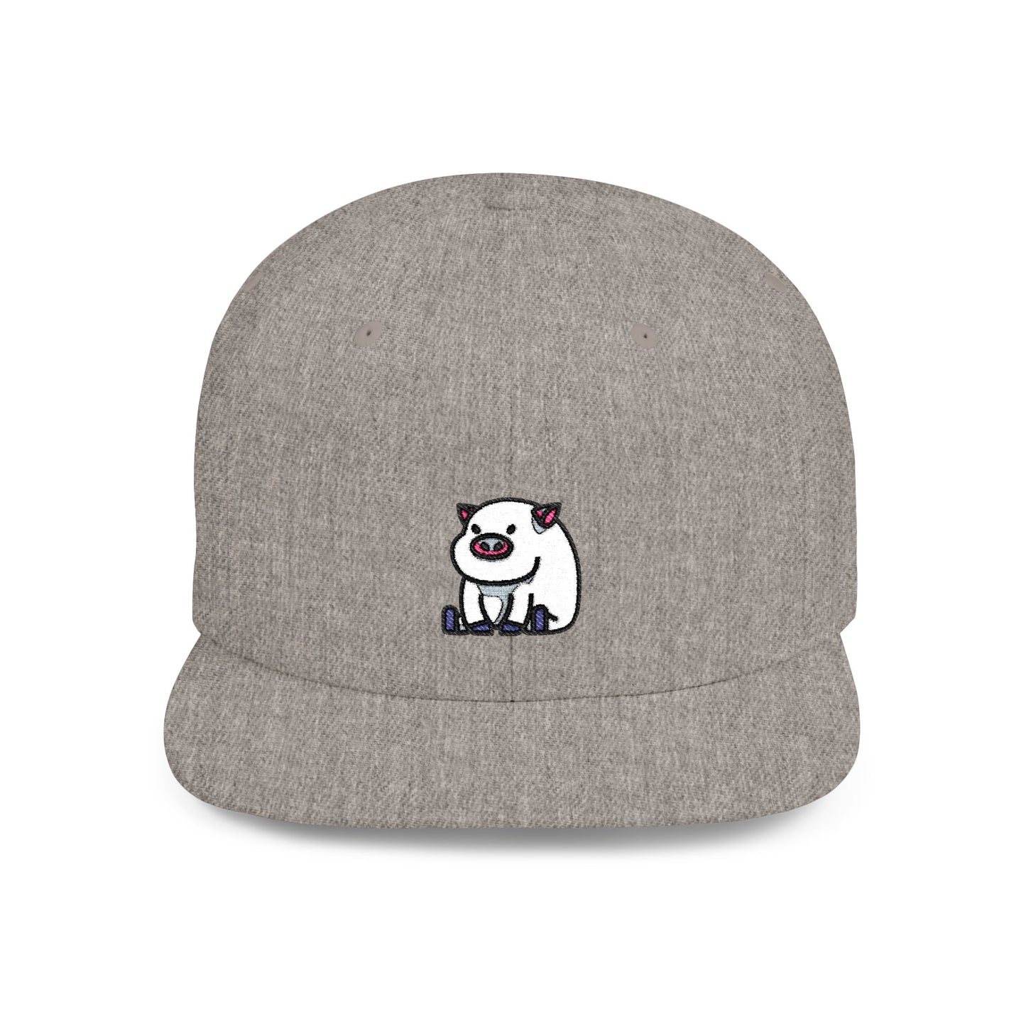 Icons Embroidered Pig Flat Bill Snapback – Lightweight, Custom Fit, Premium Quality