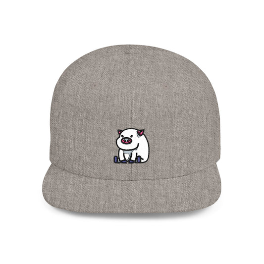 Icons Embroidered Pig Flat Bill Snapback – Lightweight, Custom Fit, Premium Quality