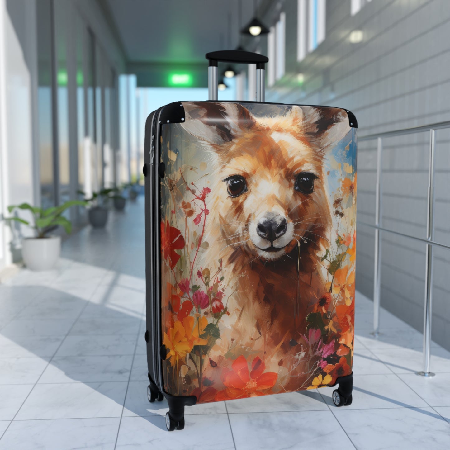 Nature Flowers Floral Cute Kangaroo Art Carry-On Suitcase - Stylish Luggage for Travelers