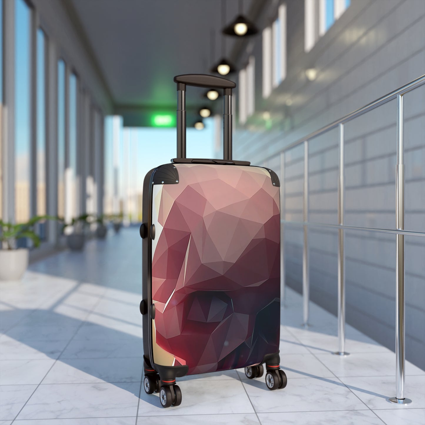 Abstract Skull Digital Art Carry-On Suitcase - Stylish Luggage for Travelers