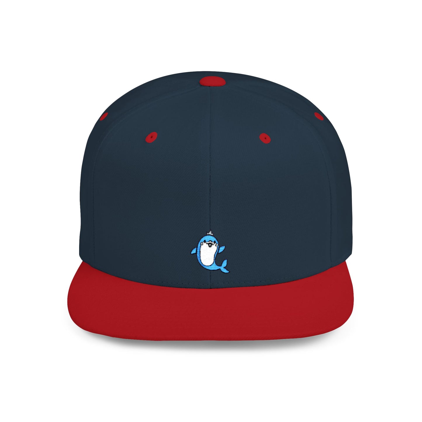 Icons Embroidered Dolphin 2 Flat Bill Snapback – Lightweight, Custom Fit, Premium Quality