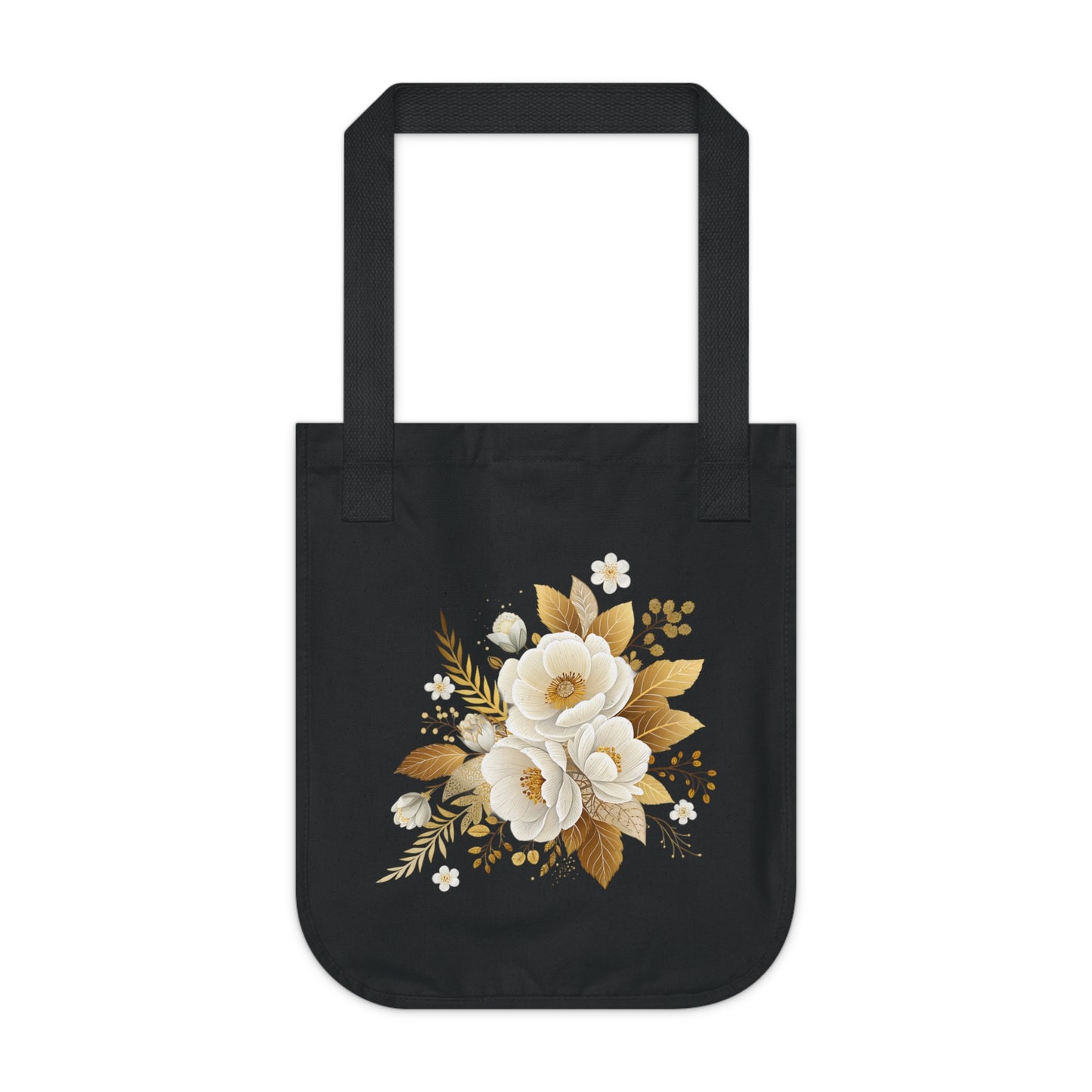 Flowers Bouquet Watercolor Floral Organic Canvas Tote Bag - Eco-Friendly Carryall for Everyday Use