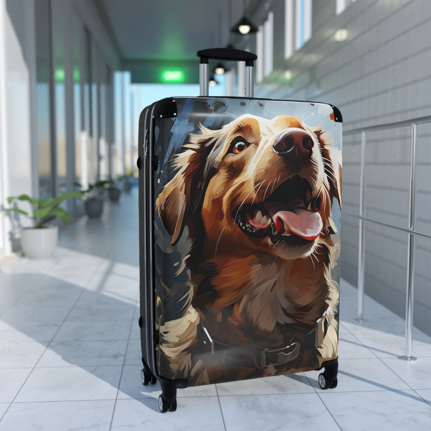 Nature Flowers Floral Happy Dog Art Carry-On Suitcase - Stylish Luggage for Travelers