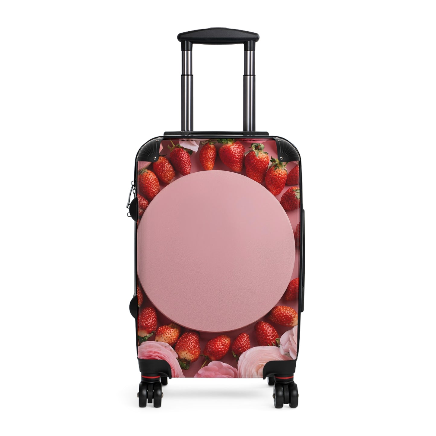 Nature Flowers Floral Pink Strawberries Art Carry-On Suitcase - Stylish Luggage for Travelers