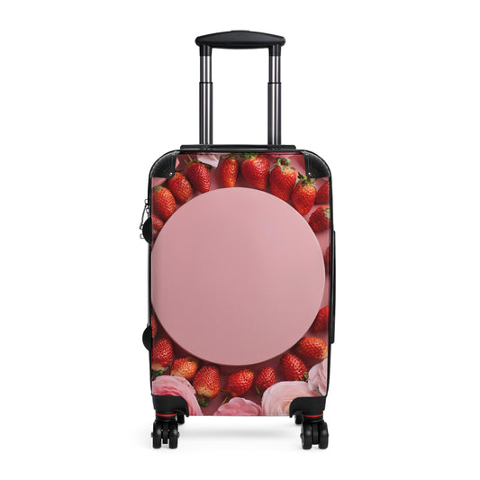 Nature Flowers Floral Pink Strawberries Art Carry-On Suitcase - Stylish Luggage for Travelers