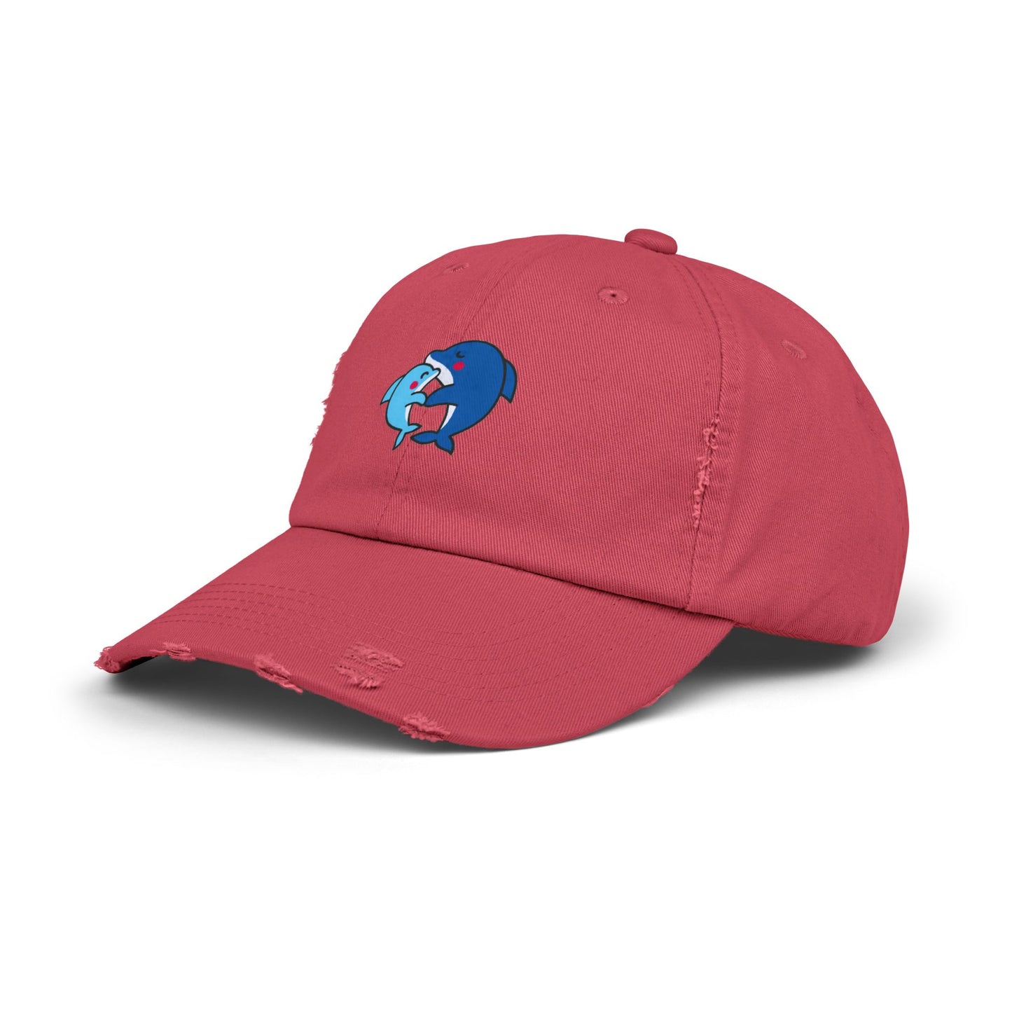 Dolphin Couple Vintage Distressed Dad Hat Unisex Adjustable Cotton Twill Baseball Cap for Casual Everyday Wear